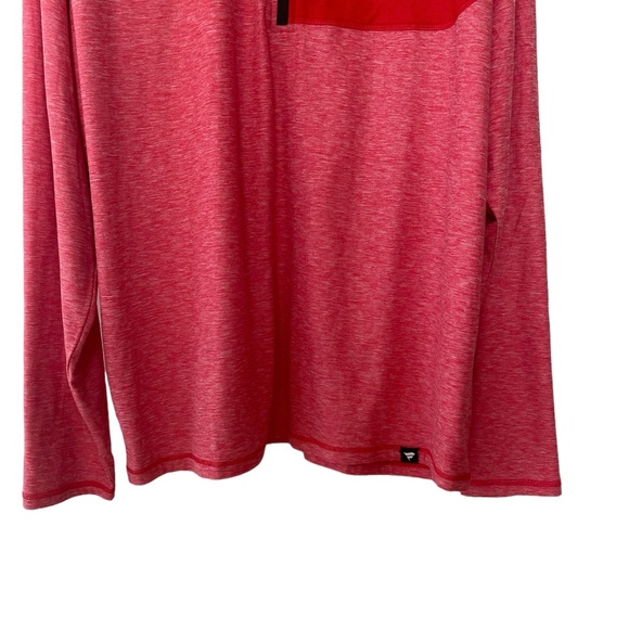 Calgary Flames Fanatics Branded Heather Red
 Quarter-Zip Pullover Jacket… - Picture 6 of 14